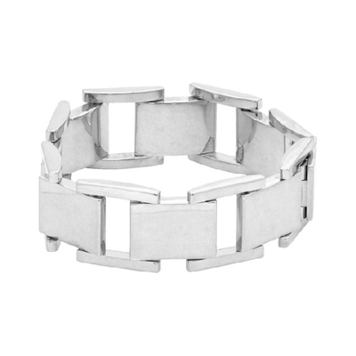 Shop Balenciaga Silver Flat Bracelet In 0668 Pallad