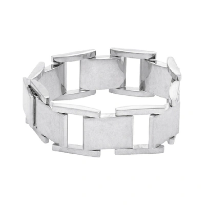 Shop Balenciaga Silver Flat Bracelet In 0668 Pallad