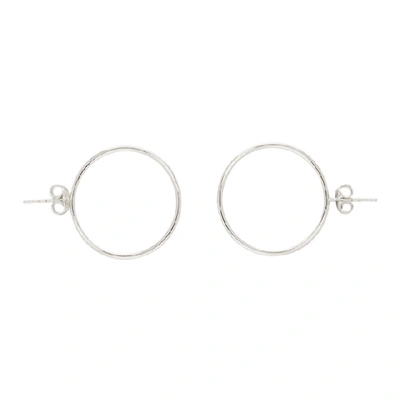 Shop Dheygere Silver Hoop Stud Earrings