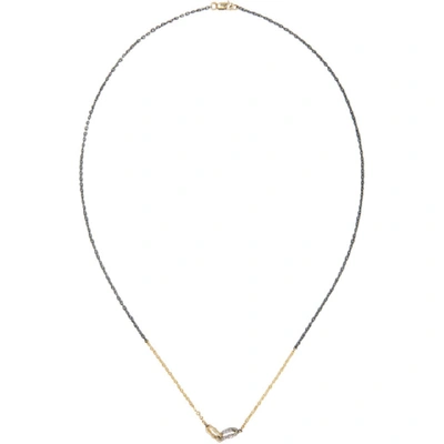 Shop Pearls Before Swine Silver And Gold Two-tone Link And Chain Necklace In 14k Yellow