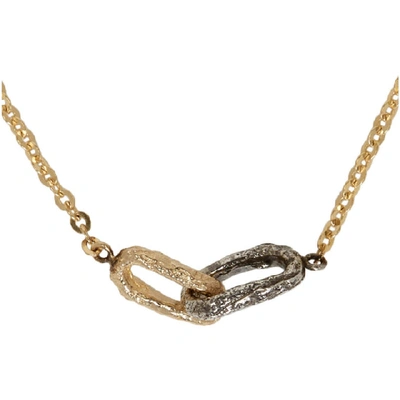 Shop Pearls Before Swine Silver And Gold Two-tone Link And Chain Necklace In 14k Yellow