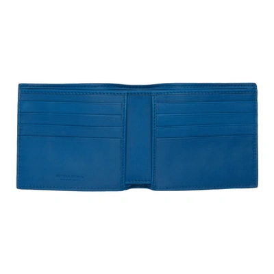Shop Bottega Veneta Navy And Blue Intrecciato Bifold Wallet In 4094-blu/co