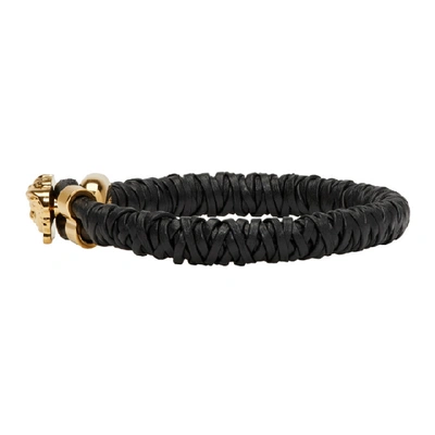 Versace Black Woven Medusa Bracelet In D41o Black/