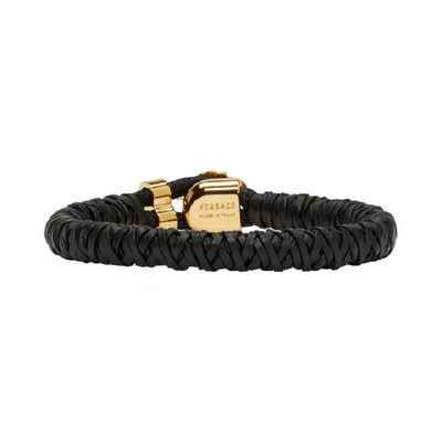 Versace Black Woven Medusa Bracelet In D41o Black/