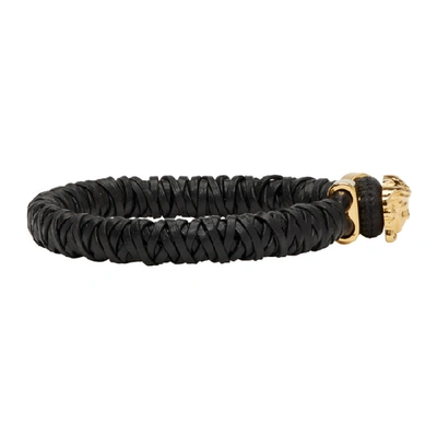 Versace Black Woven Medusa Bracelet In D41o Black/