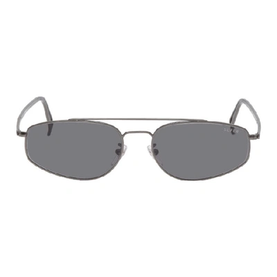 Shop Super Retrofuture Gunmetal Tema Sunglasses In Black