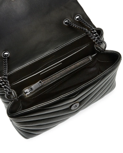 Saint Laurent Loulou Small Matelasse Calfskin Flap-top Shoulder Bag In Black