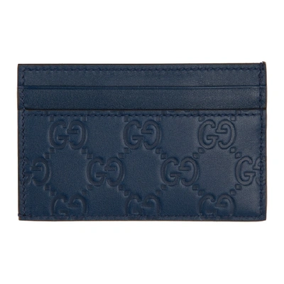 Shop Gucci Navy Ny Yankees Edition Gg Card Holder In 4769 Navy