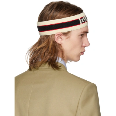 Shop Gucci Off-white Headband And Wristband Set In 9260 White