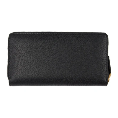 Shop Gucci Black Gg Marmont Zip-around Wallet In 1000 Black
