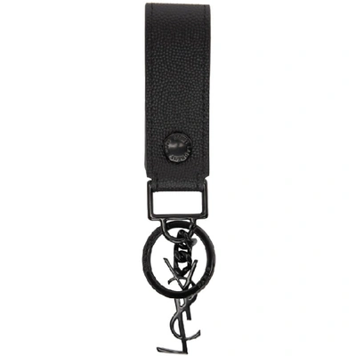 Shop Saint Laurent Black Monogramme Keychain In 1000 Nero/n