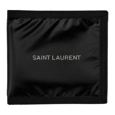 Shop Saint Laurent Black Ripstop Travis Bifold Wallet In 1054 Neroar