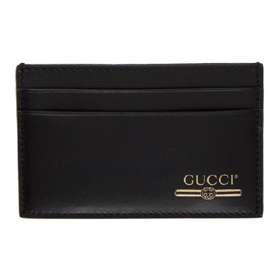 Shop Gucci Black Logo Card Holder In 1000 Black