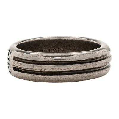 Shop Givenchy Silver 4g Double Row Ring