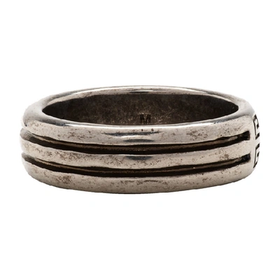Shop Givenchy Silver 4g Double Row Ring