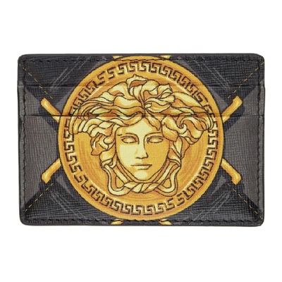 Shop Versace Black And Grey Bondage Card Holder In K022h Lmner