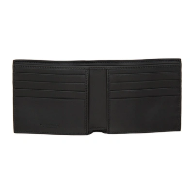 Shop Bottega Veneta Black & Grey Intrecciato Bifold Wallet