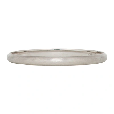 Shop Le Gramme Silver Brushed Le 1 Gramme Wedding Ring In White Gold