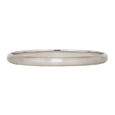 Shop Le Gramme Silver Brushed Le 1 Gramme Wedding Ring In White Gold