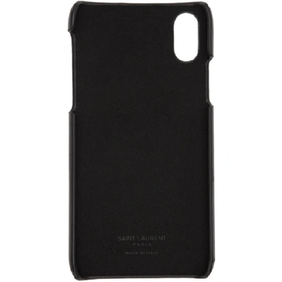 Shop Saint Laurent Black Leather Monogramme Iphone 10 Case In 1000 Nero