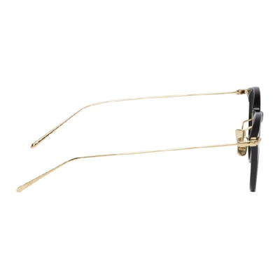 Shop Linda Farrow Luxe Black And Gold 08 C1 Glasses In Blkltgld