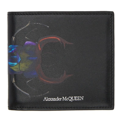 Shop Alexander Mcqueen Black Bug Wallet In 1092 Blkmul