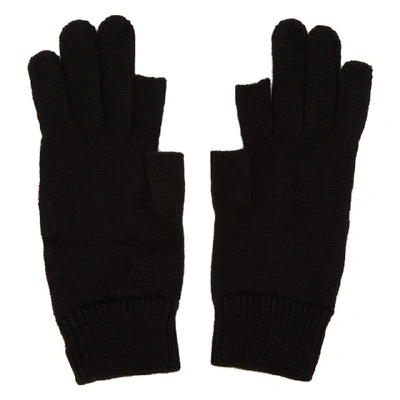 Shop Rick Owens Black Larry Touchscreen Gloves In 09 Black