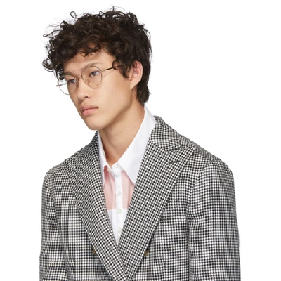 Shop Thom Browne Gold And Silver Tbx912 Glasses In Goldsilver