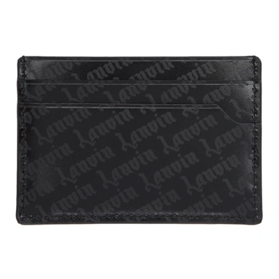 Shop Lanvin Black Goth Logo Flat Card Holder In 10 Black