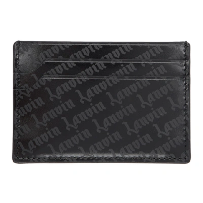 Shop Lanvin Black Goth Logo Flat Card Holder In 10 Black