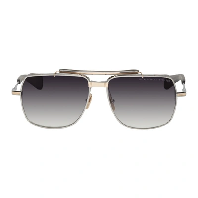 Shop Dita Silver Symeta Type 403 Sunglasses In Blackpalldi