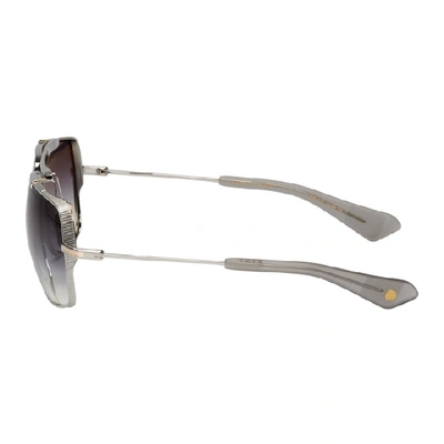 Shop Dita Silver Symeta Type 403 Sunglasses In Blackpalldi