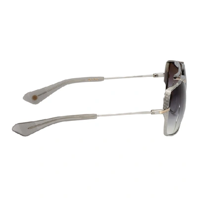 Shop Dita Silver Symeta Type 403 Sunglasses In Blackpalldi