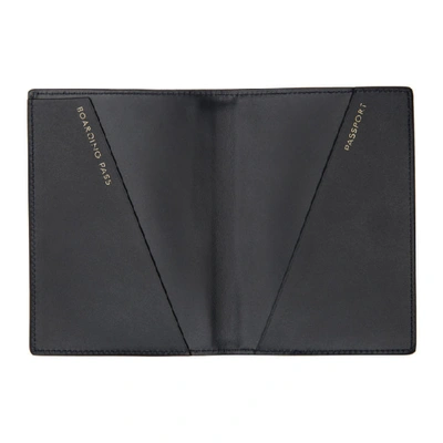 Shop Smythson Black Panama Passport Holder