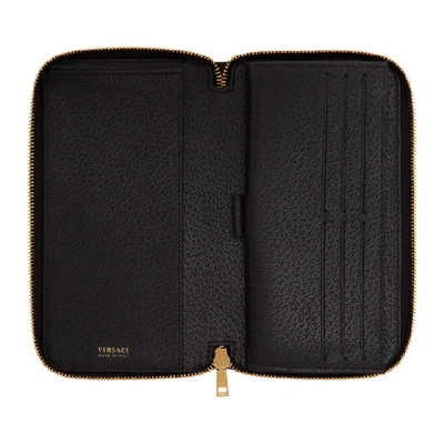 Shop Versace Black Medusa Zip-around Wallet In D41oh Black