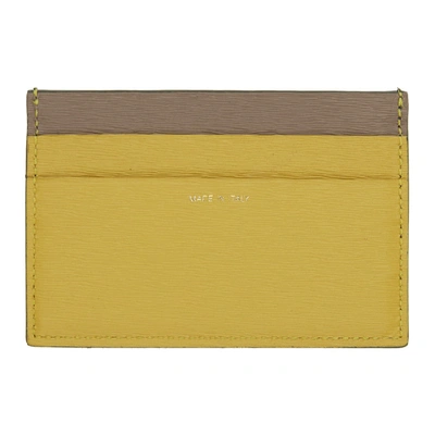 Shop Paul Smith Green And Yellow Straw Grained Card Holder In 37-teal