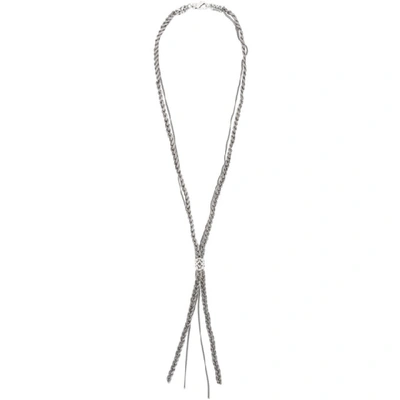 Shop Emanuele Bicocchi Silver Braided Tie Necklace