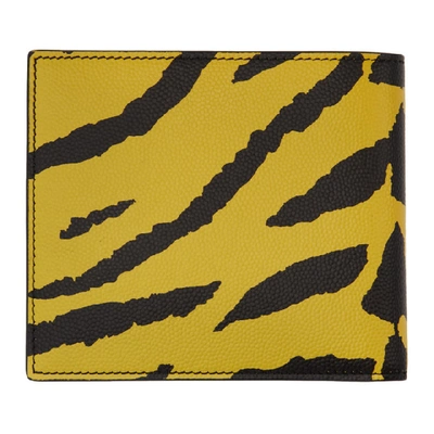 Shop Saint Laurent Yellow And Black Zebra East/west Wallet In 7268 Gialon