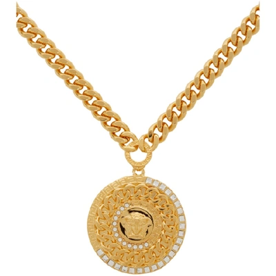 Shop Versace Gold Crystal Tribute Necklace