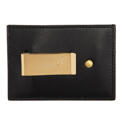 Shop Gucci Black Logo Card Holder In 1000 Black