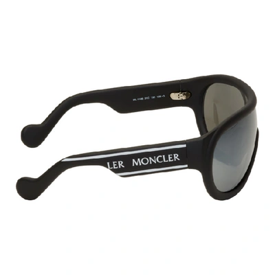Shop Moncler Black ml 0106 Sunglasses In 01c Black