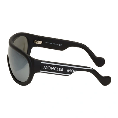 Shop Moncler Black ml 0106 Sunglasses In 01c Black