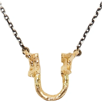 Shop Pearls Before Swine Silver And Gold Sliced Setting Necklace In 18kglddiamo