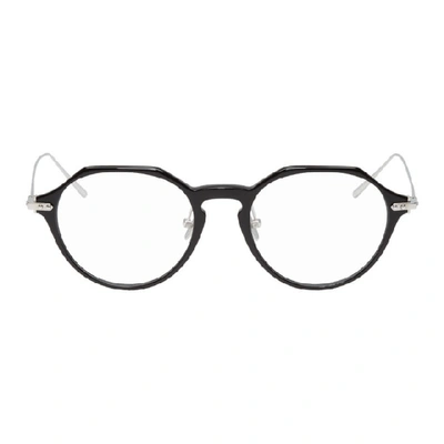 Shop Linda Farrow Luxe Black And Silver 05 C2 Glasses In Blkwhtgld