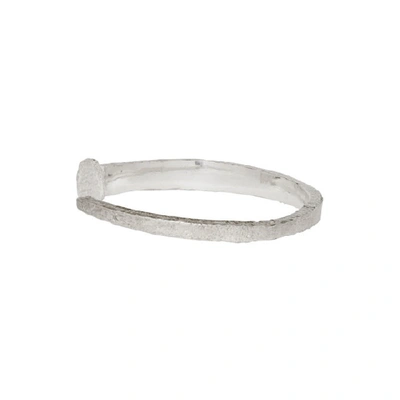 Shop Pearls Before Swine Silver Forged Textured Bangle Bracelet In .925 Silver