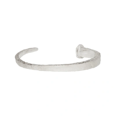 Shop Pearls Before Swine Silver Forged Textured Bangle Bracelet In .925 Silver