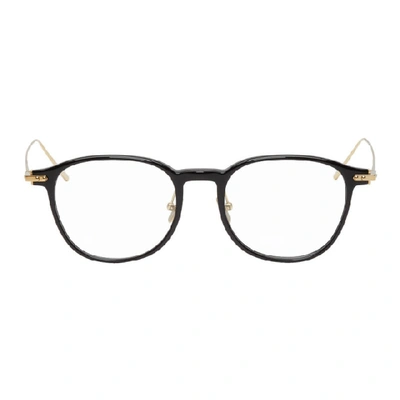Shop Linda Farrow Luxe Black And Gold 16 C1 Glasses In Blkgld