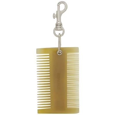 Shop Dheygere Beige Horn Comb Keychain In Silver/horn