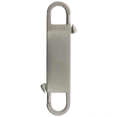 Shop Rick Owens Silver Twin Keychain