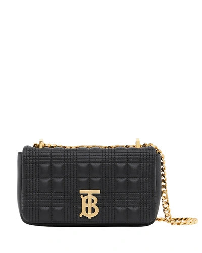 Shop Burberry Lola Mini Quilted Lambskin Crossbody Bag In Black